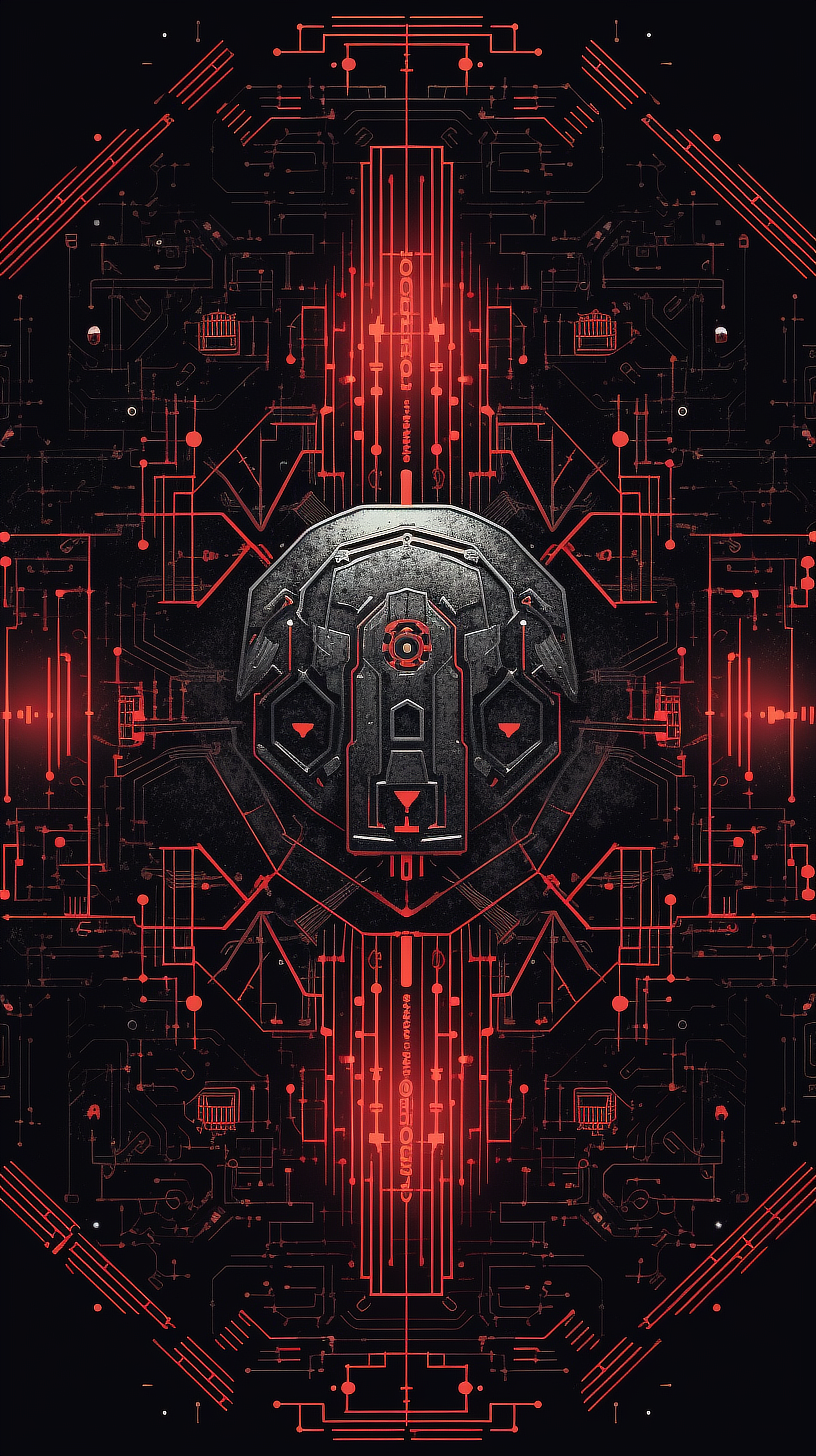 a computer generated image of a circular object with red lines