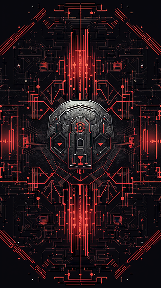 a computer generated image of a circular object with red lines