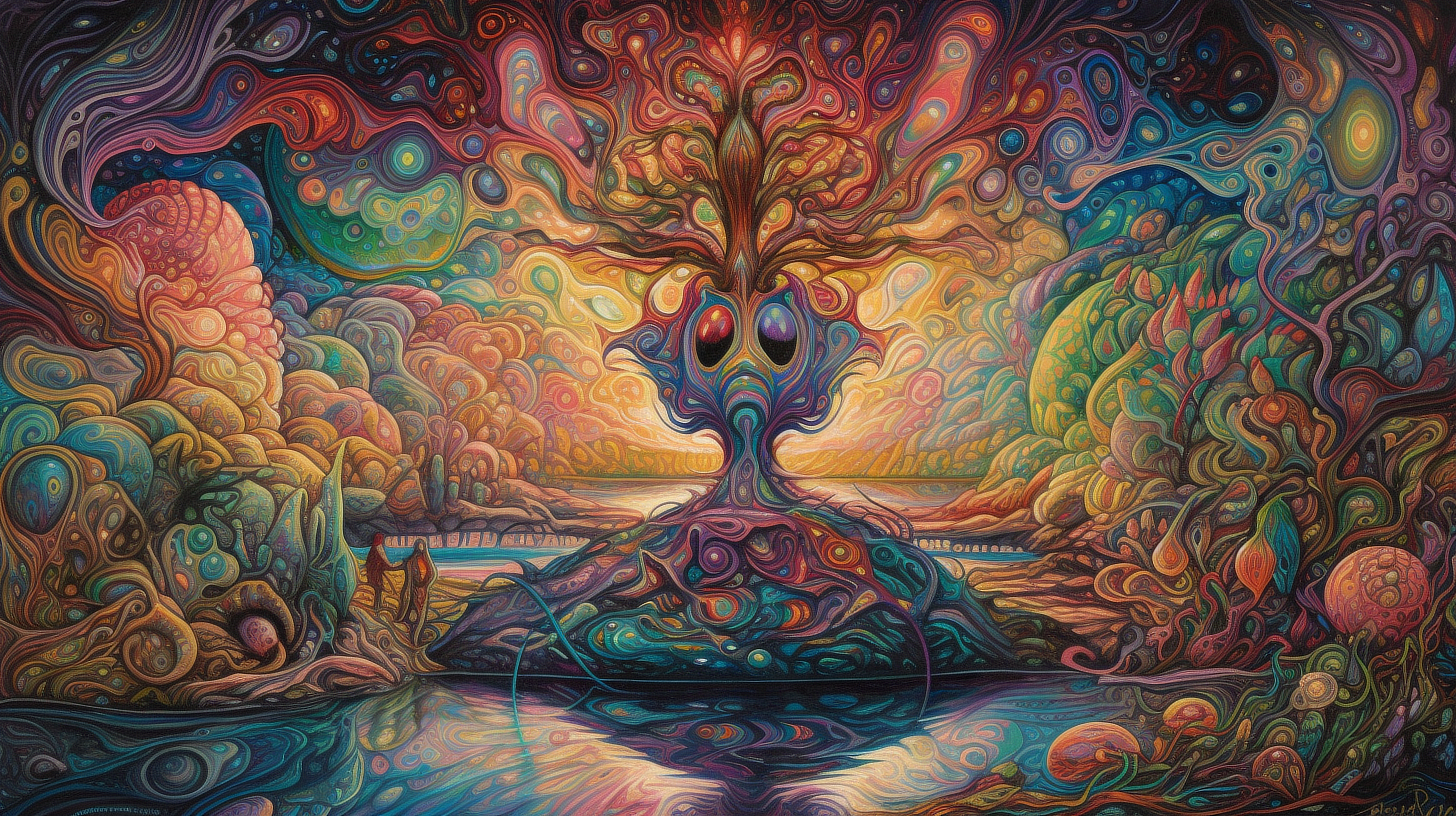 a colorful artwork of a tree