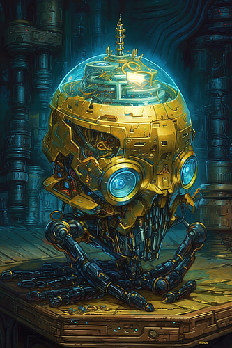 a robot with a round head