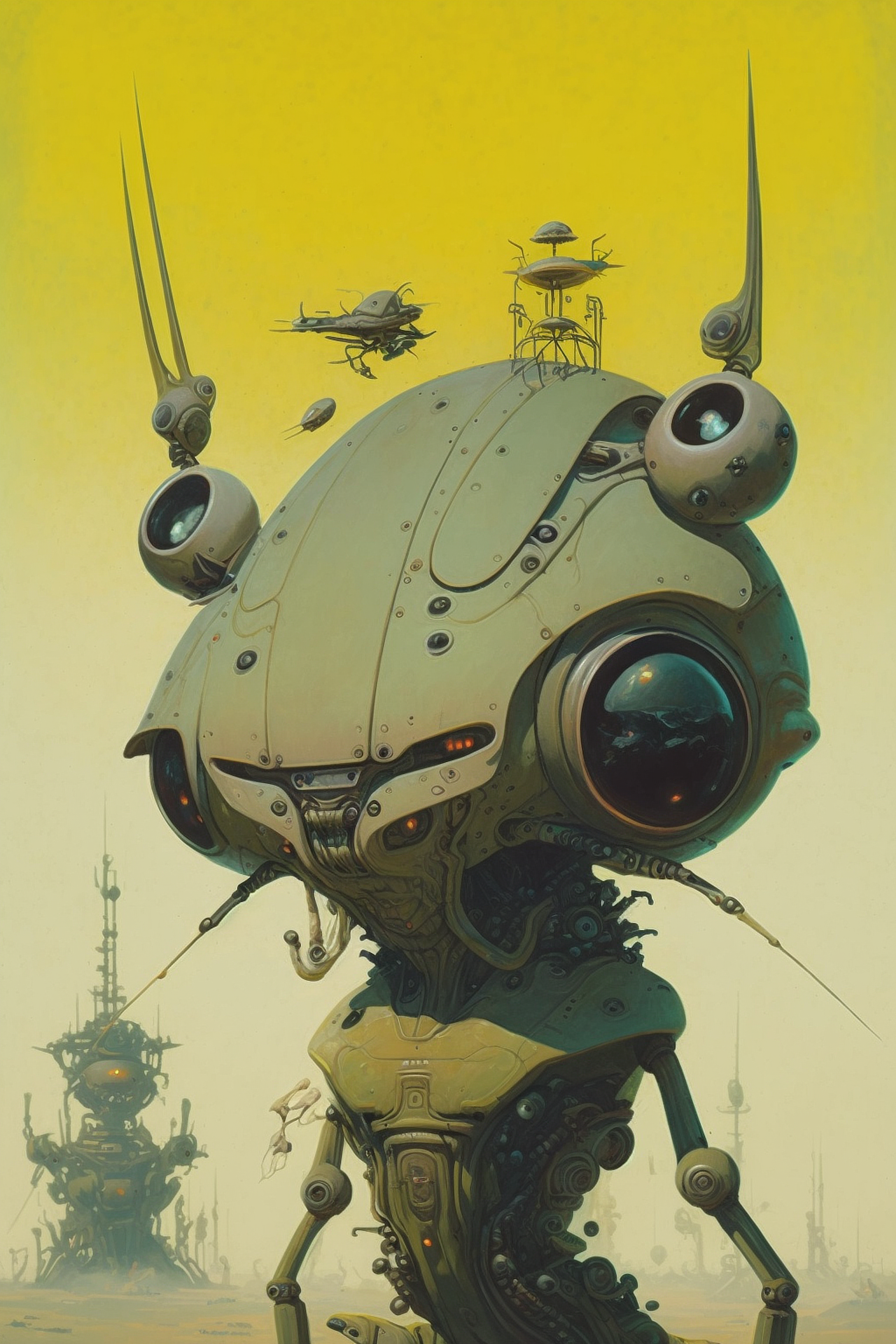 a robot with large round eyes and large round eyes