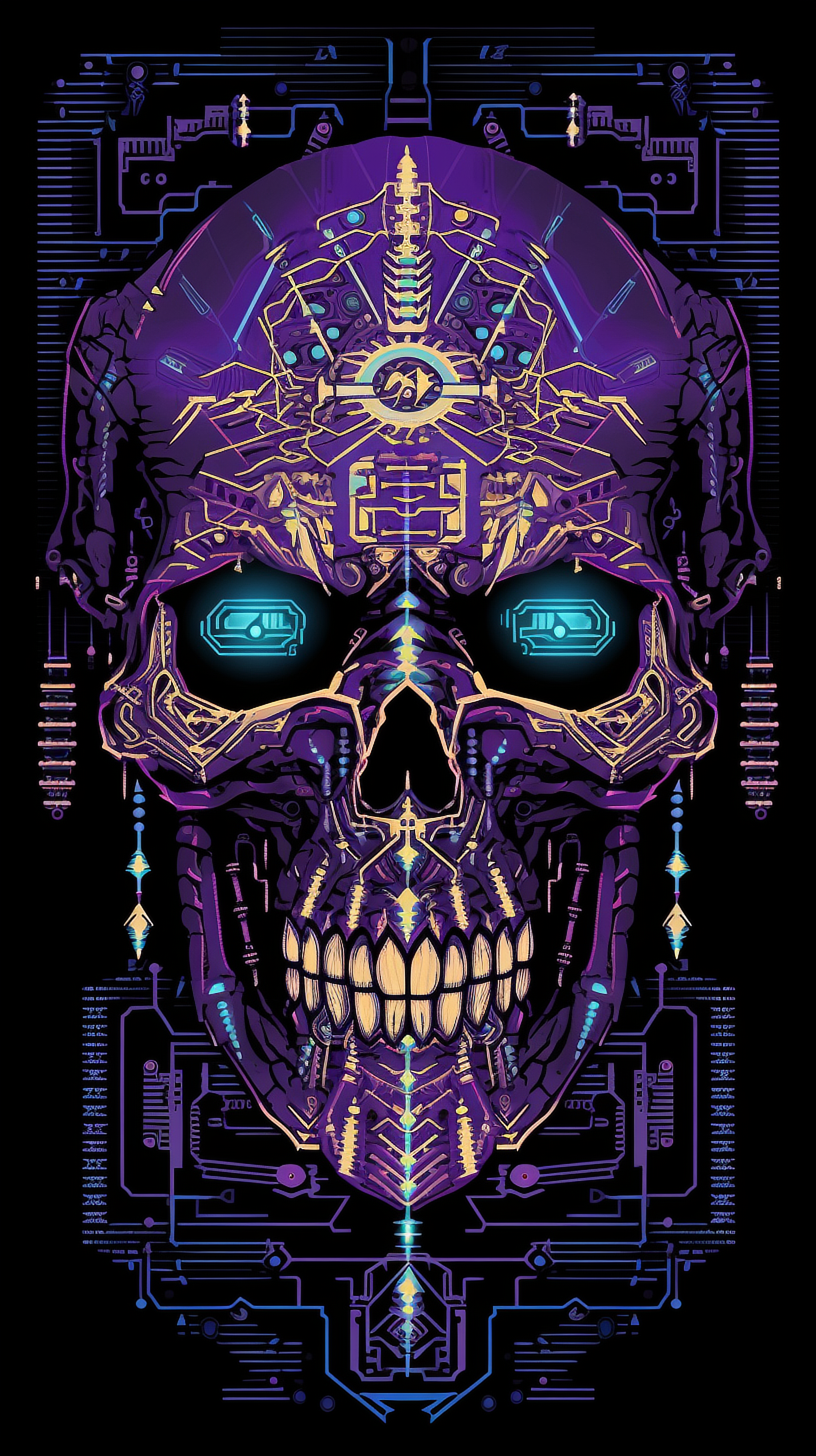 a skull with a glowing design