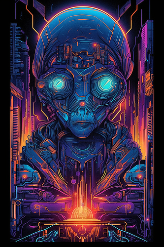 a poster of a robot