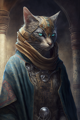 a cat wearing a garment