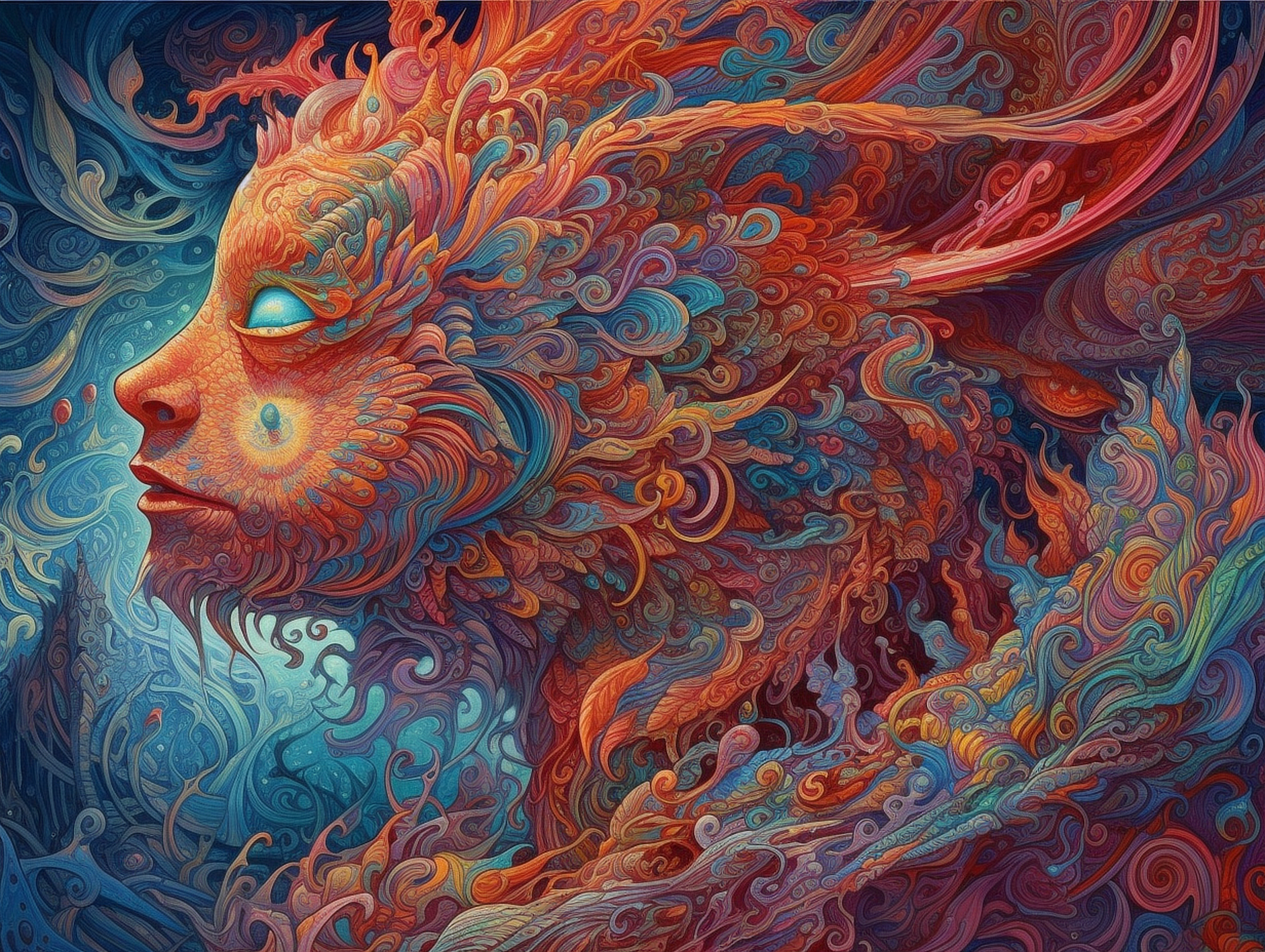 a colorful artwork of a dragon