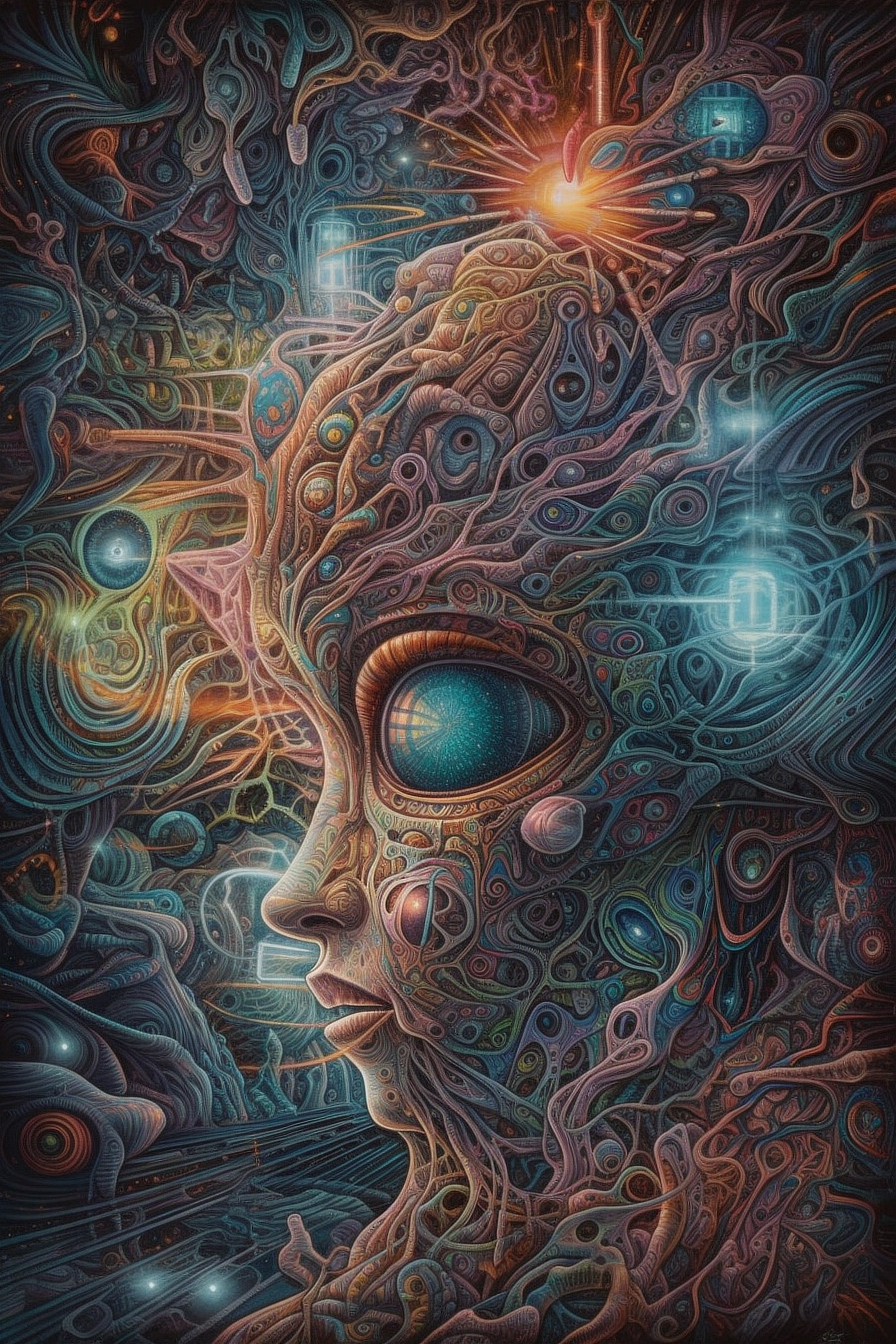 a artwork of a woman's face