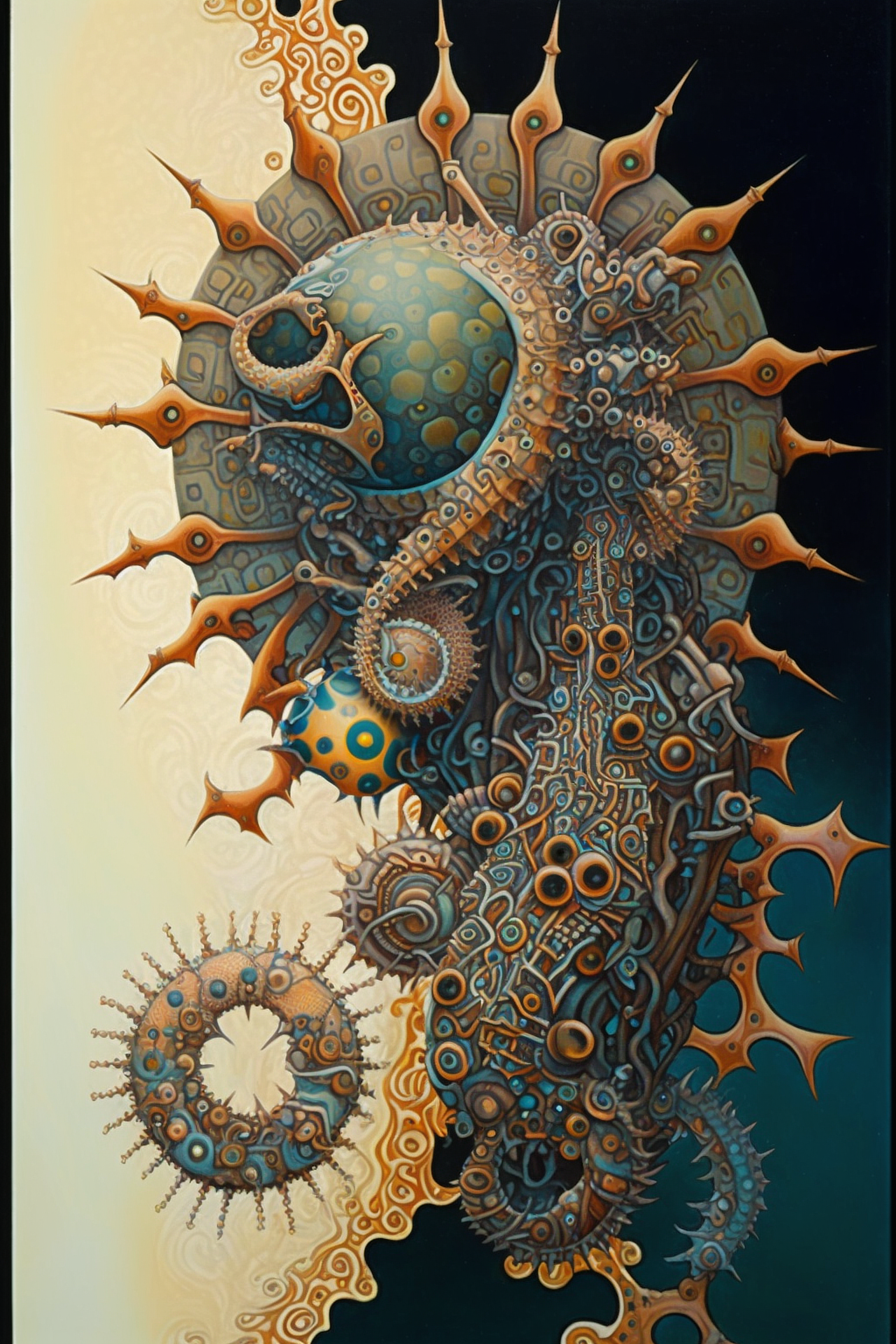 a artwork of a seahorse