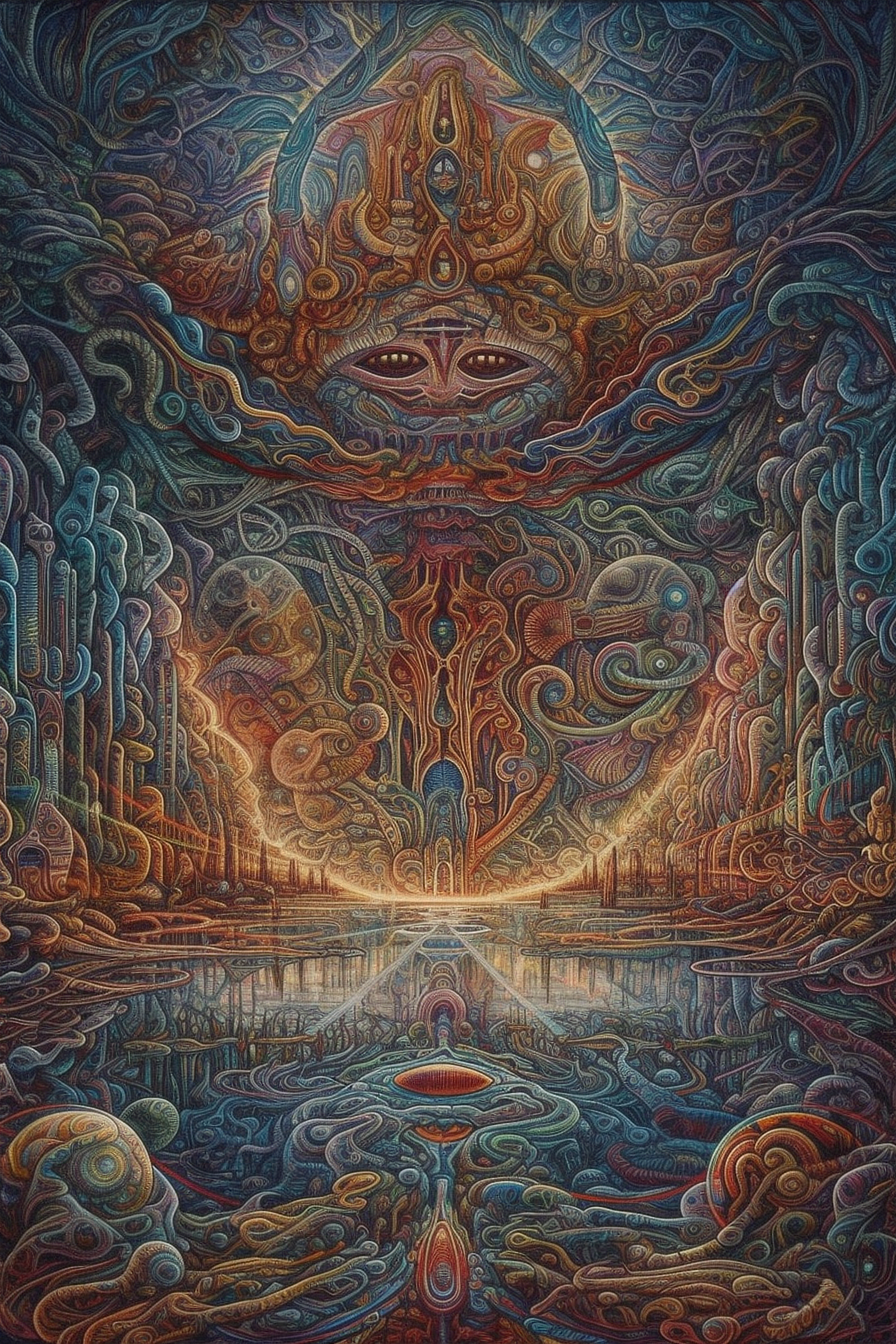 a colorful artwork with many different patterns