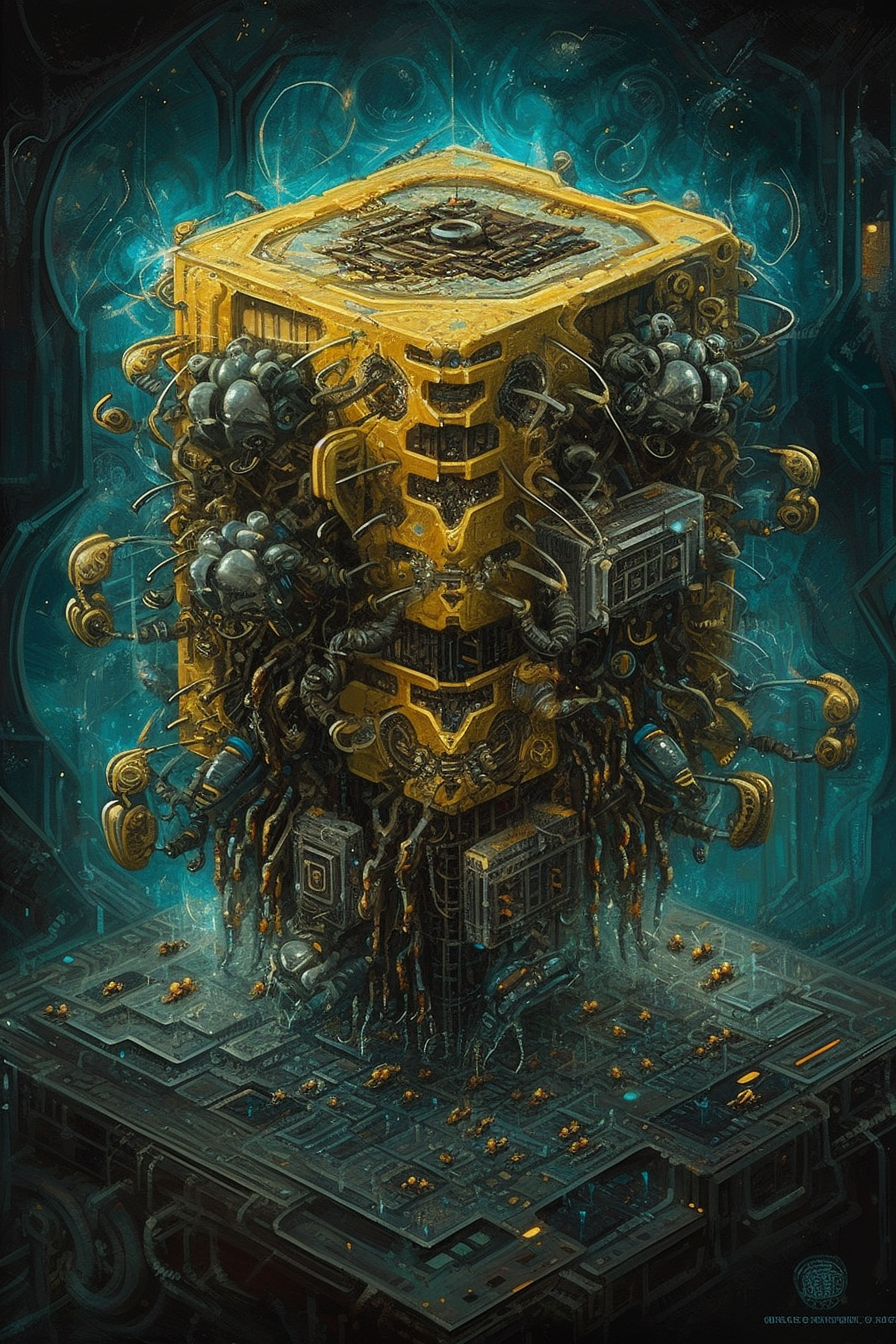 a yellow and black machine