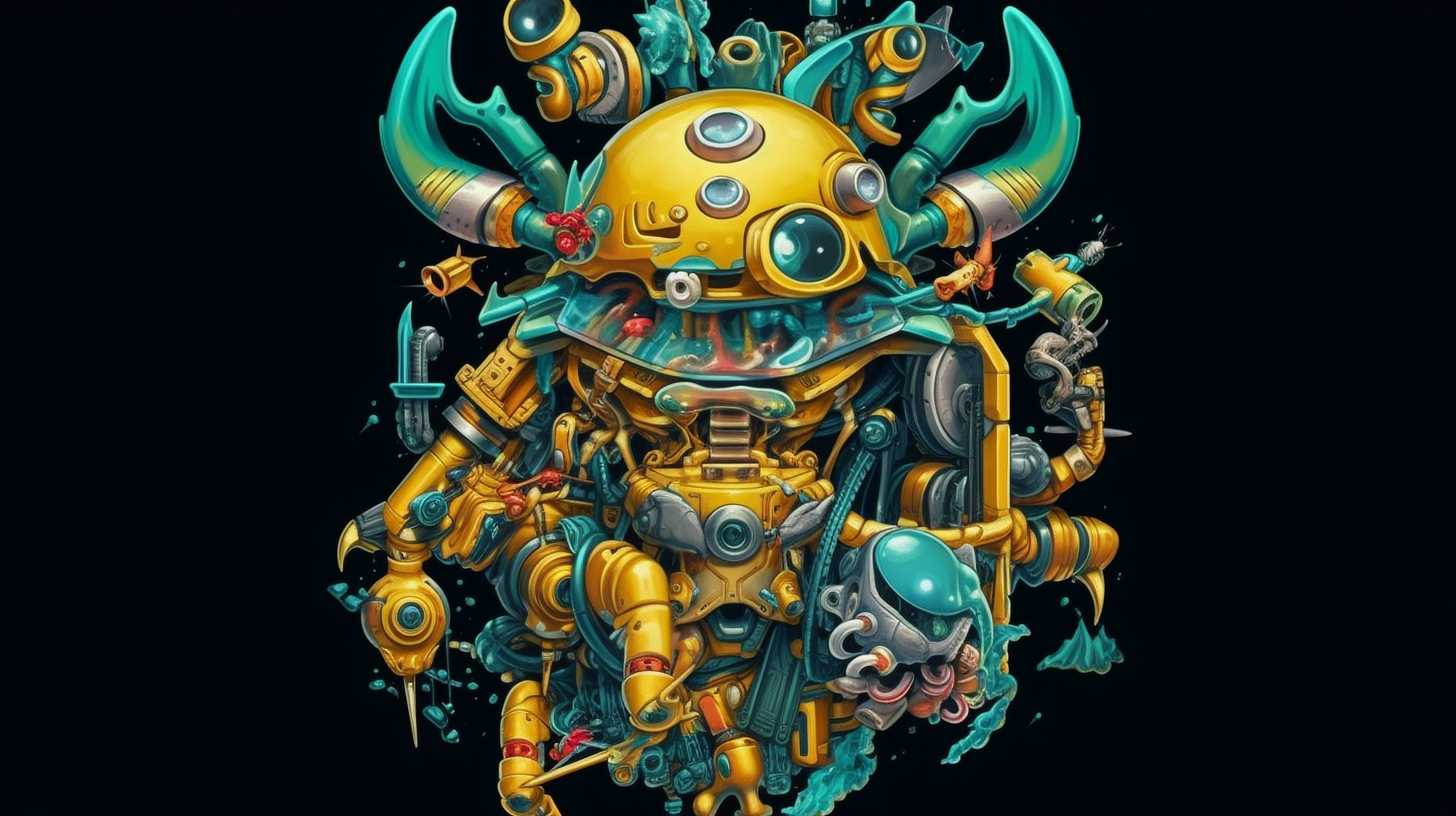 a cartoon of a yellow robot