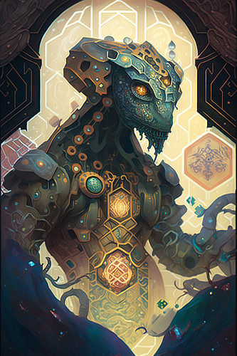 a digital art of a lizard