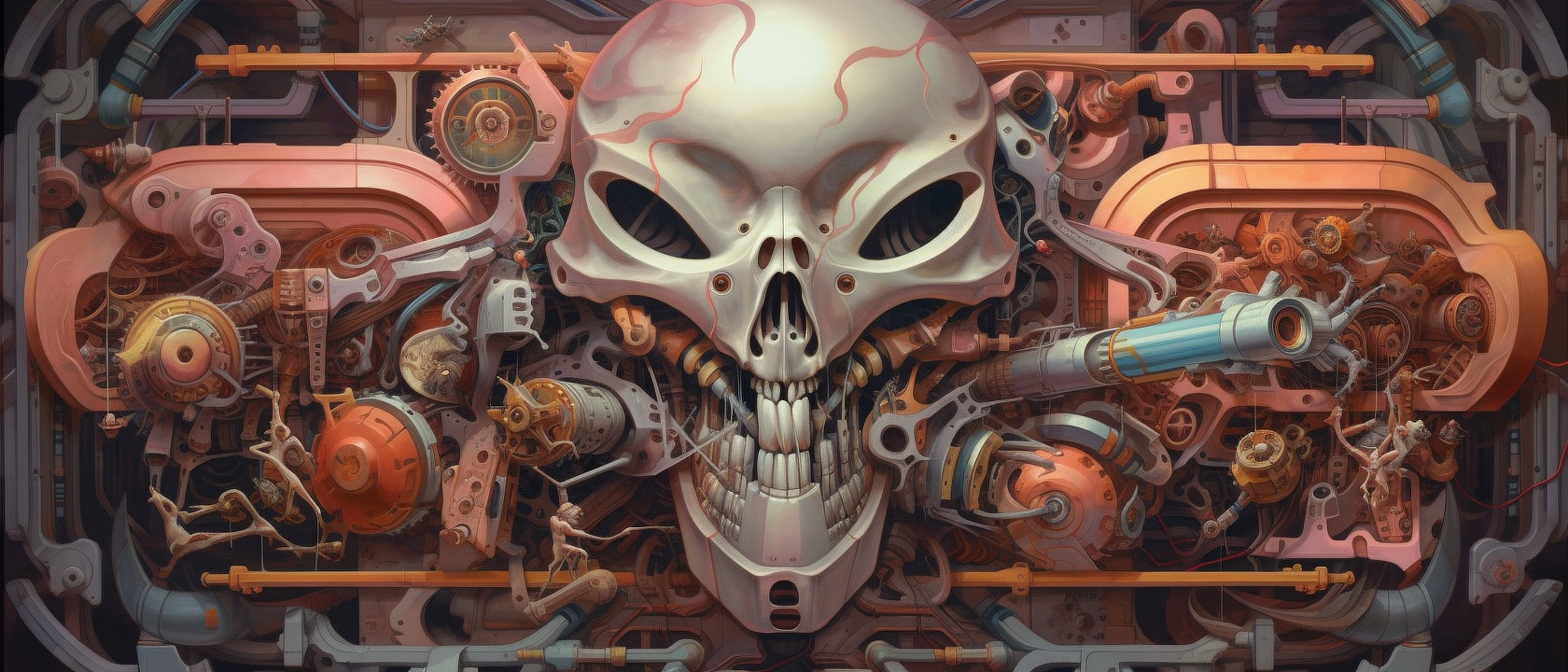 a skull with a human face