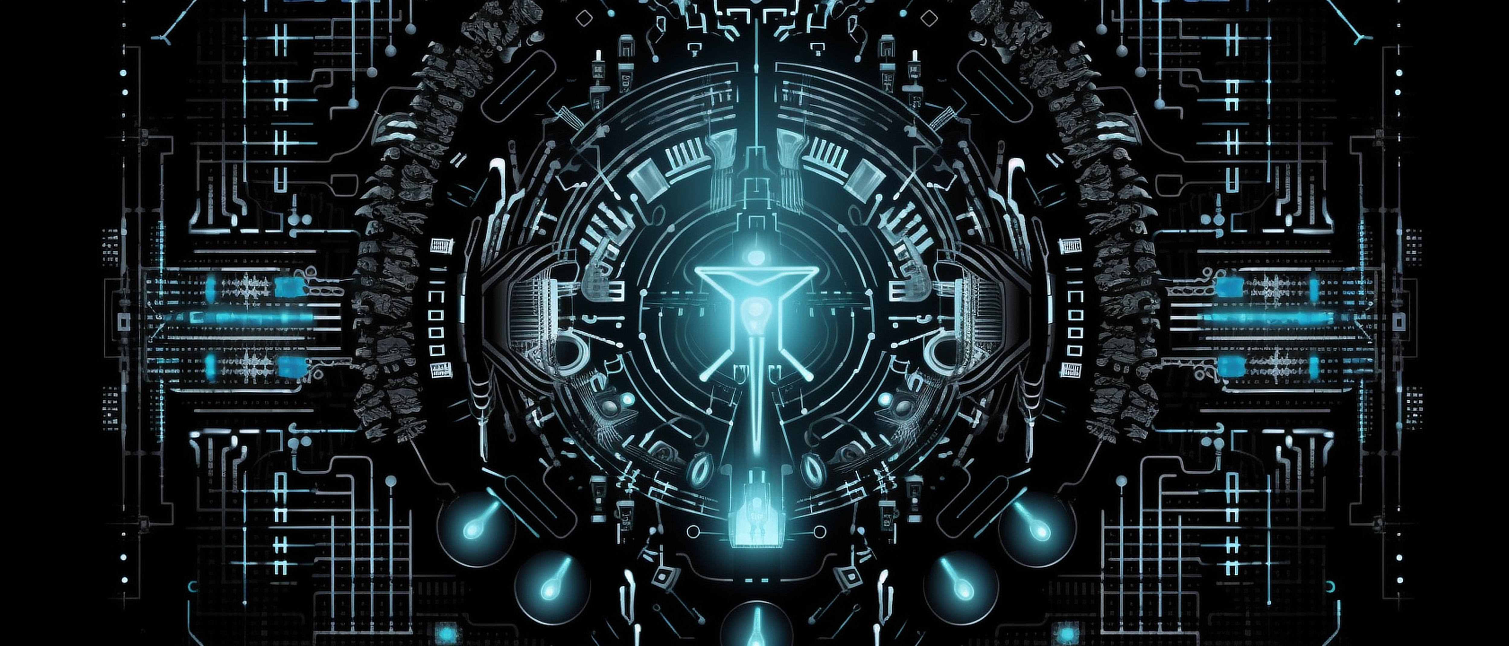 a blue light in a circle