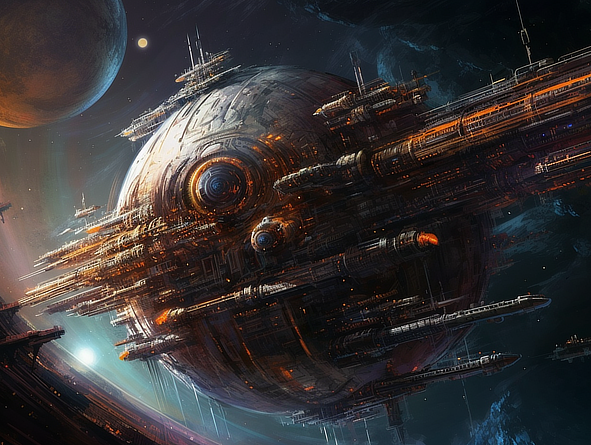 a space ship in space