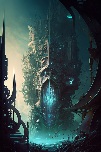 a large tower with a large window