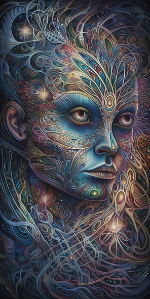 a painting of a woman's face