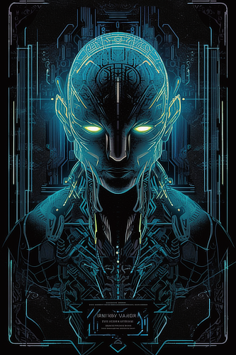 a man with glowing eyes