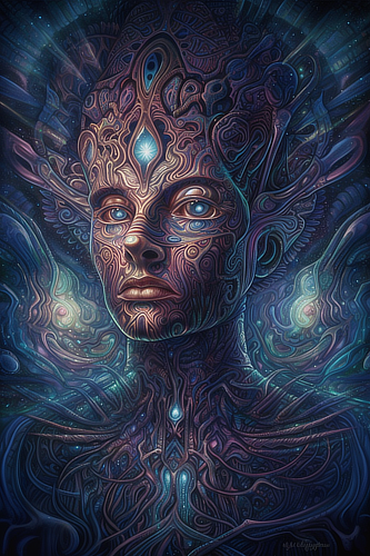 a digital art of a woman