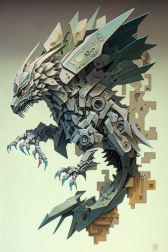 a metal dragon with sharp claws