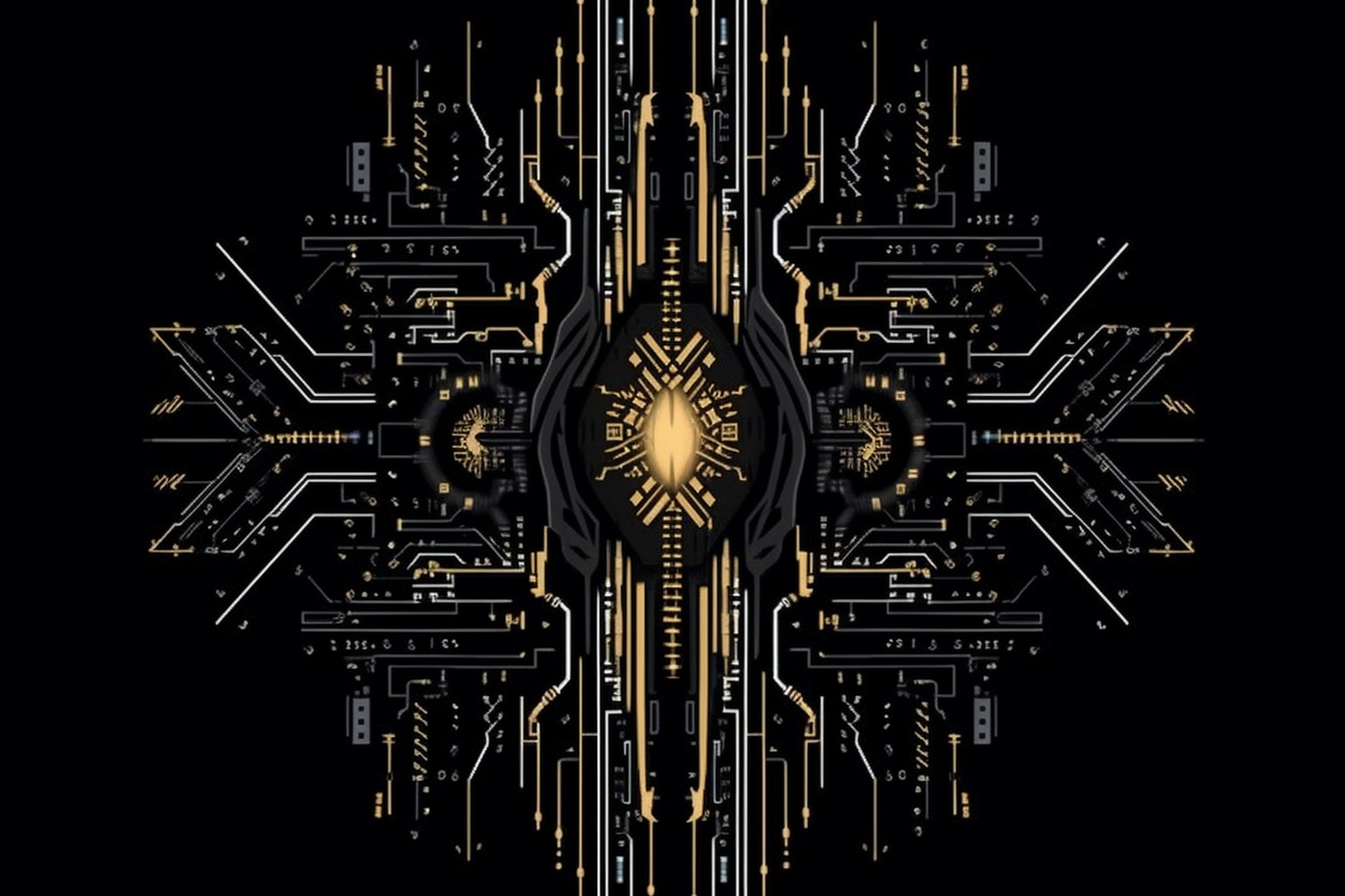 a black and gold computer circuit board