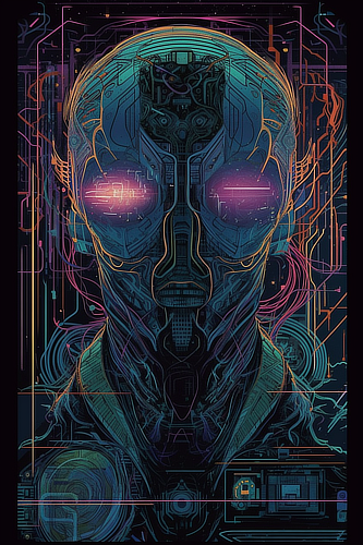 a poster of a robot