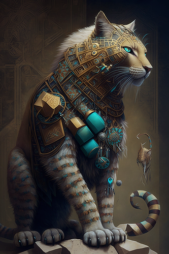 a cat with a garment