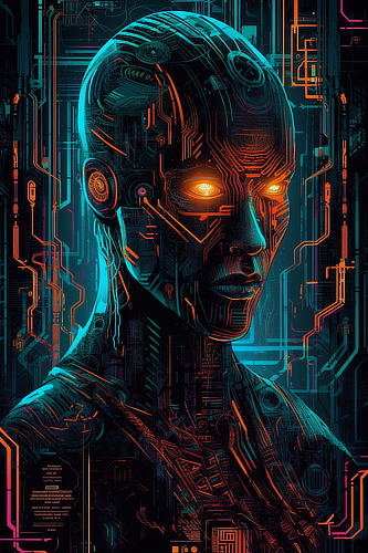 a person with glowing eyes