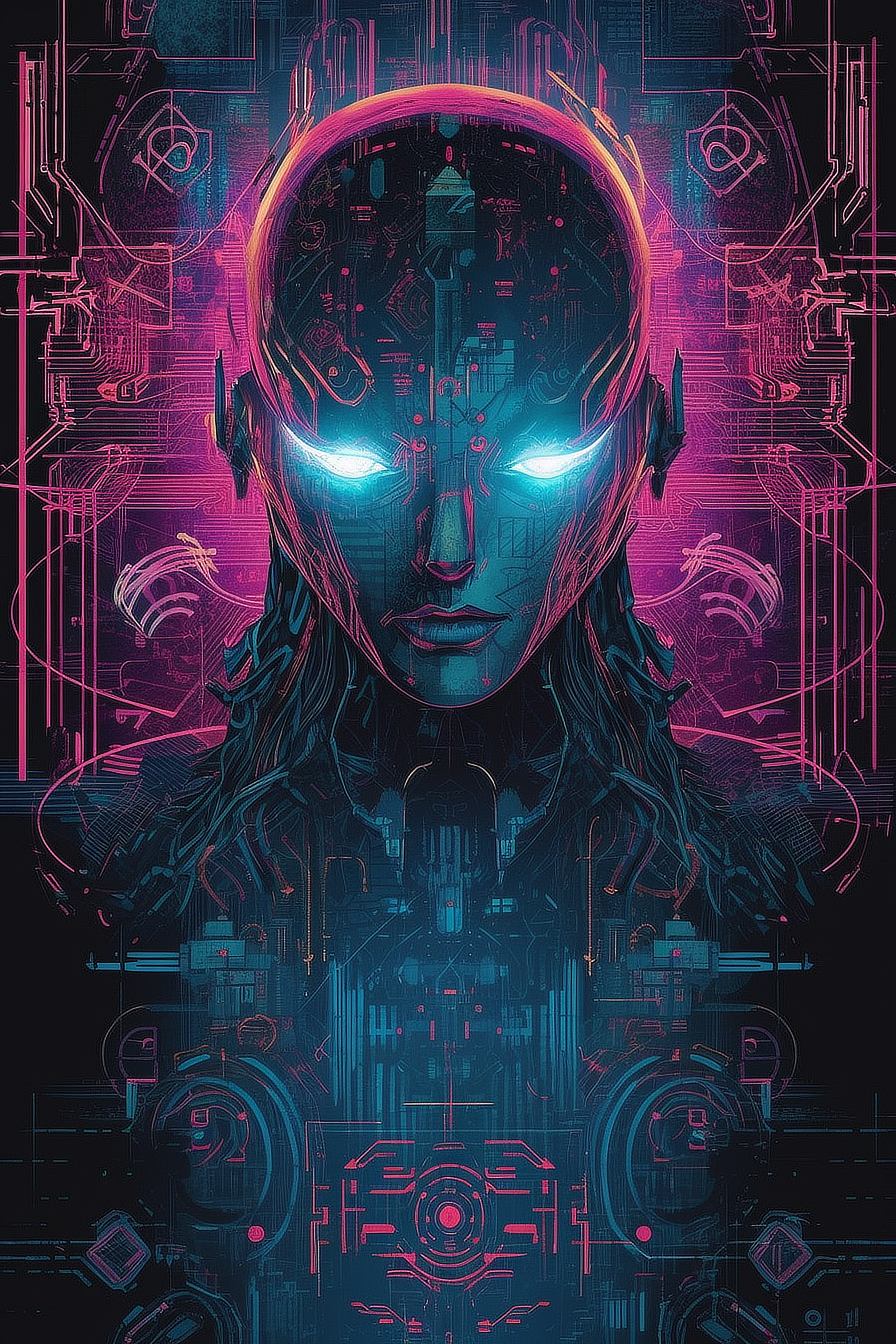 a digital art of a woman