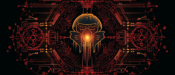 a digital art of a mask