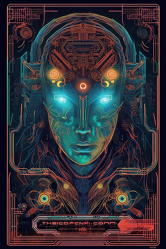 a digital art of a robot