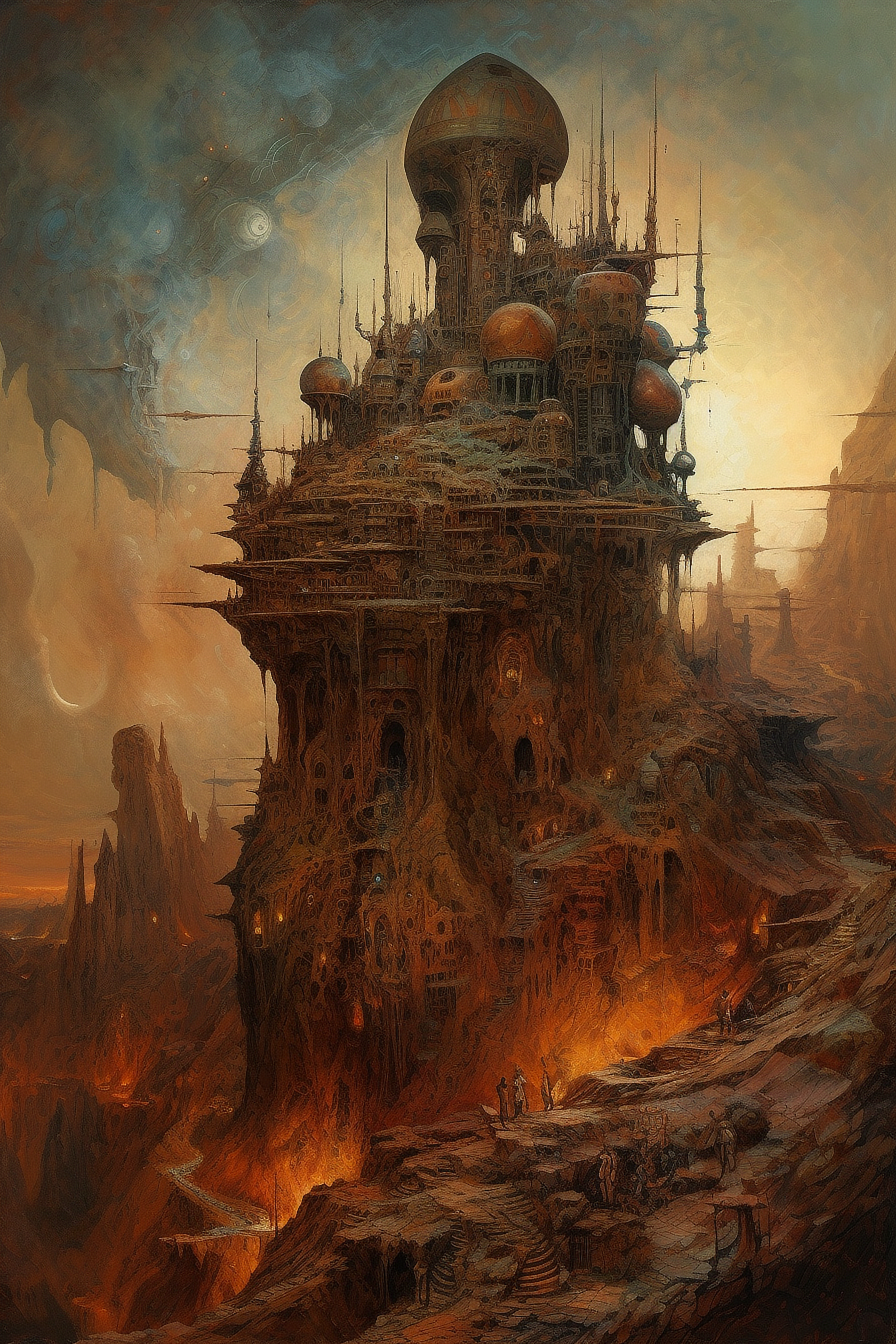 a fantasy landscape with a castle