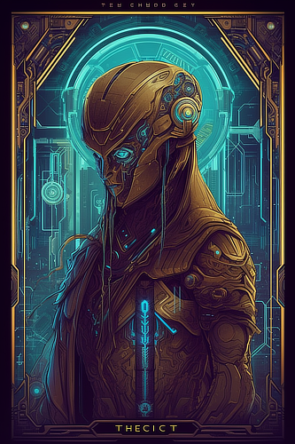 a digital art of a robot