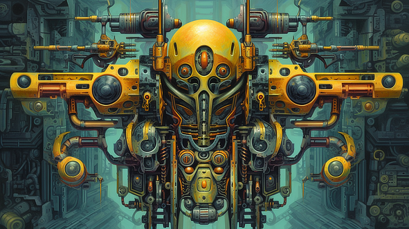 a yellow and black machine