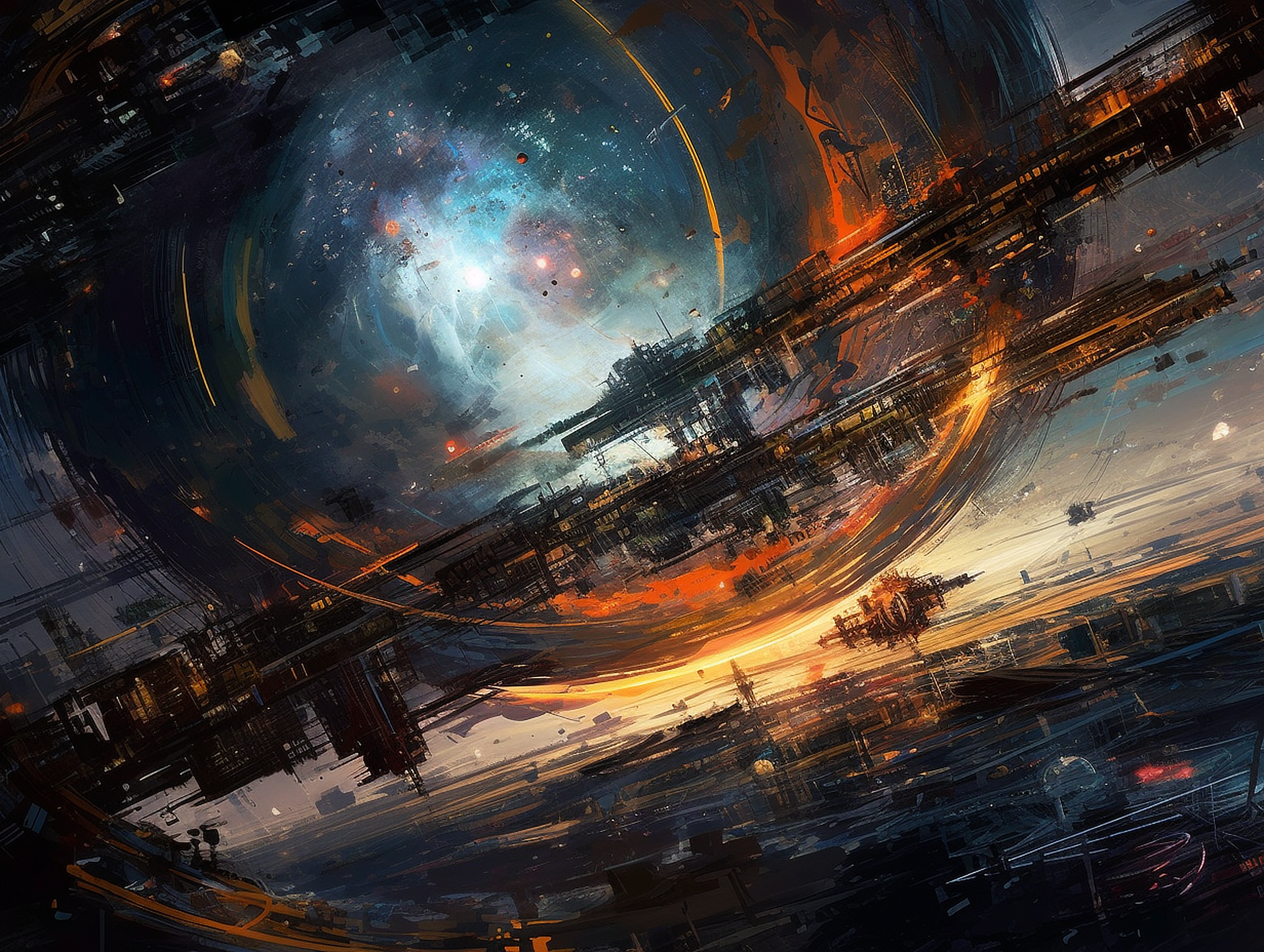 a digital art of a planet