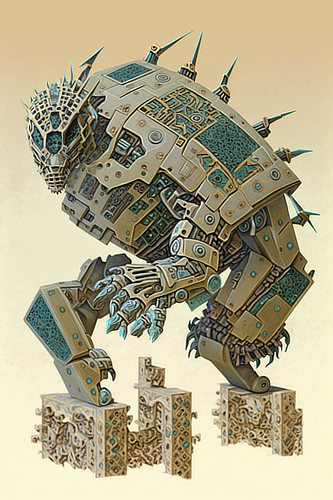 a robot with many parts