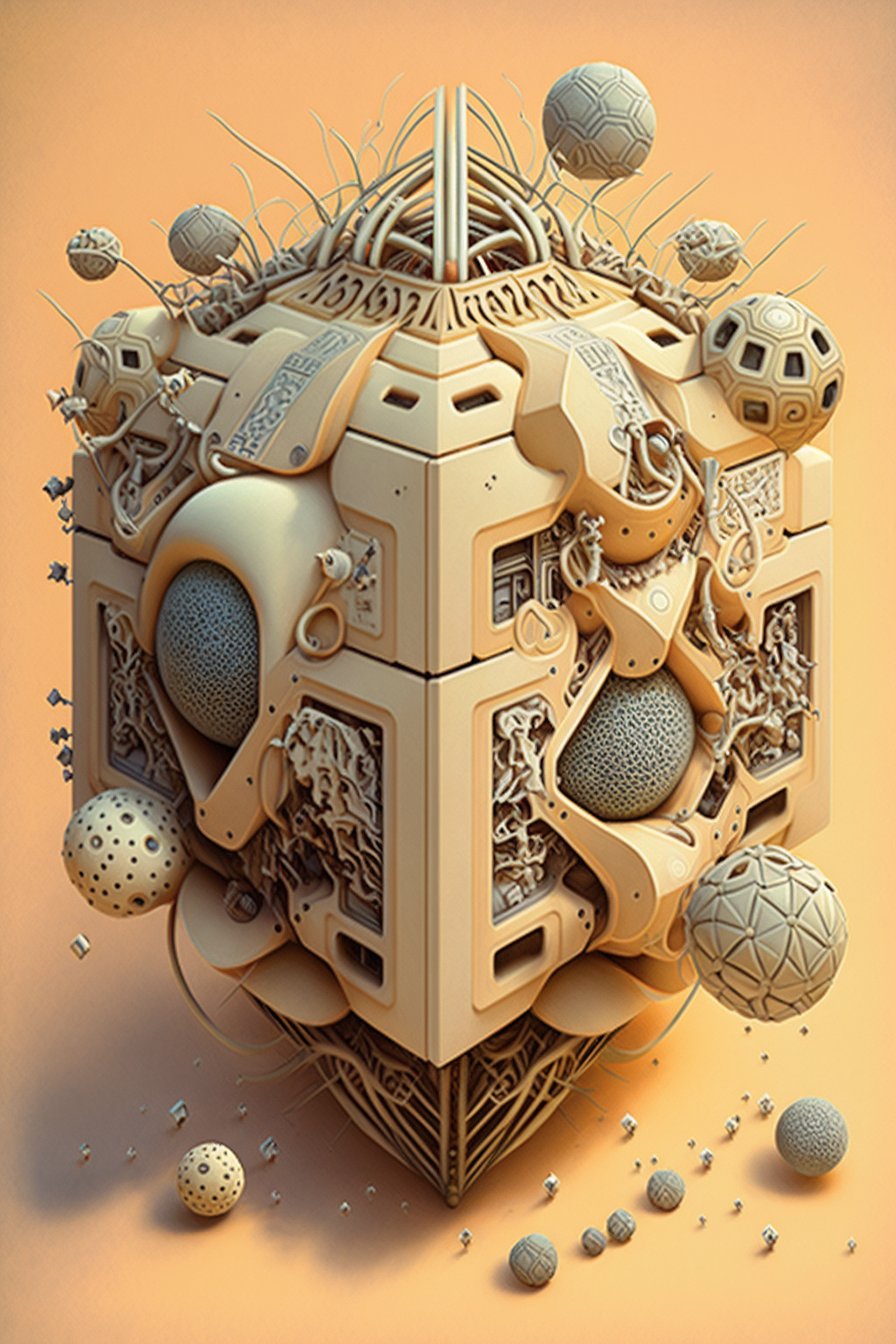 a cube with many different designs