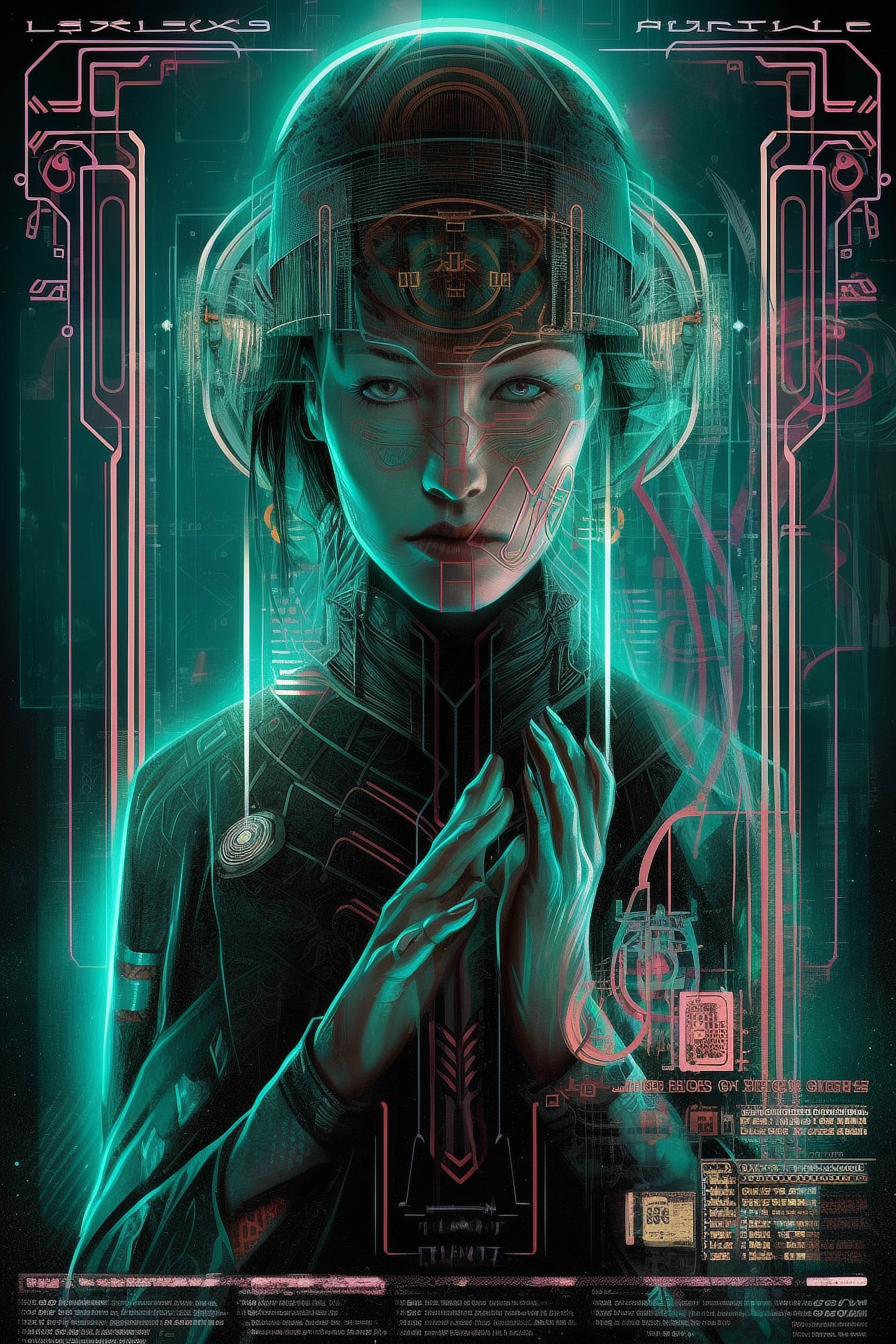 a woman with a futuristic helmet