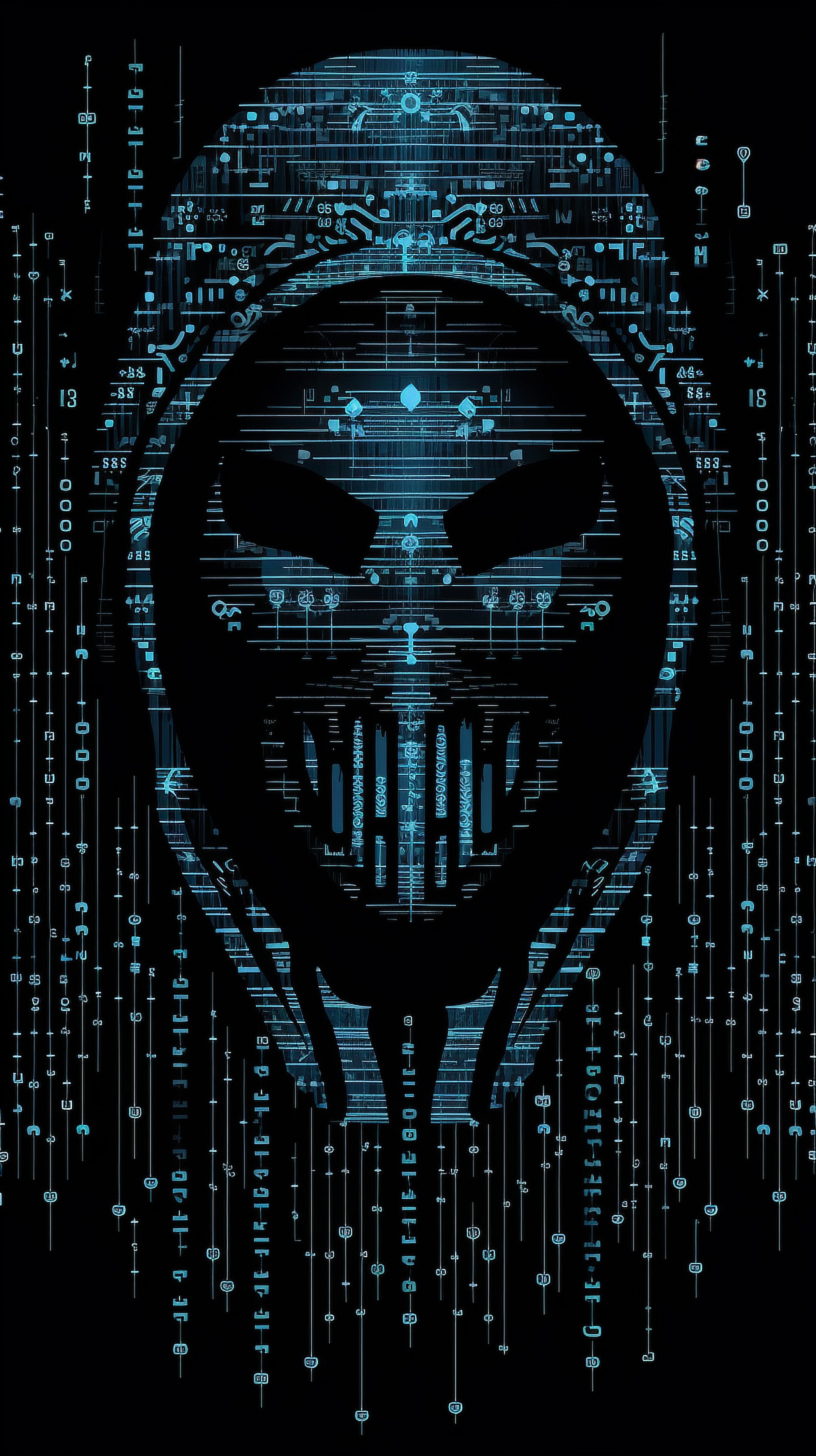 a face with lines and dots