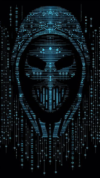 a face with lines and dots