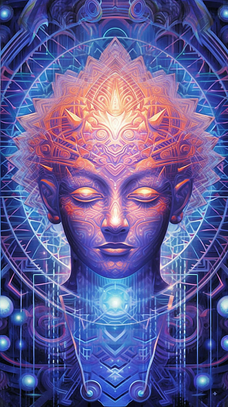 a colorful artwork of a person's face