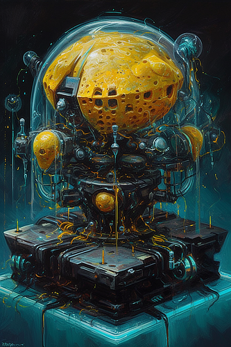 a yellow and black machine with holes and holes