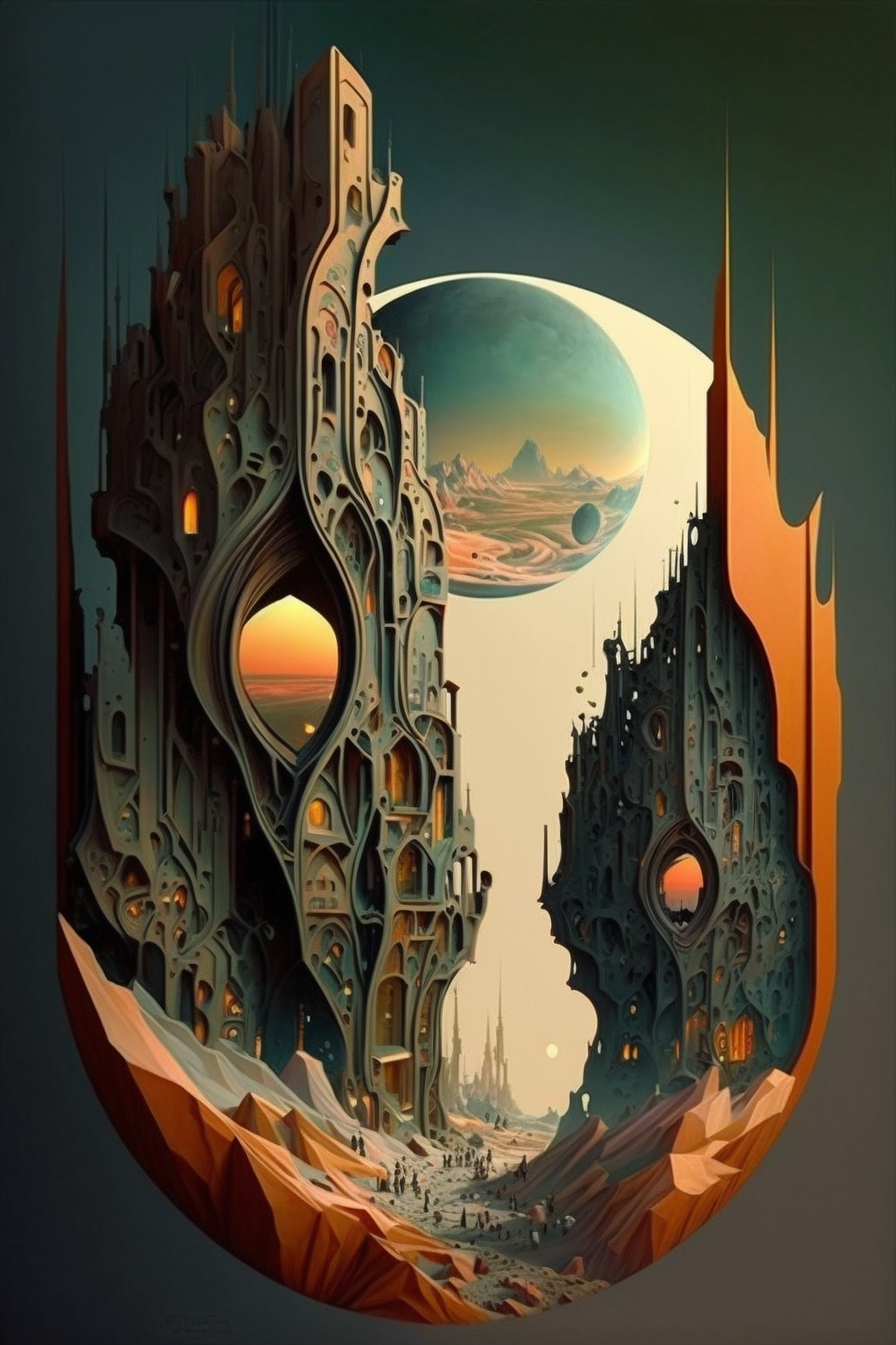 a group of buildings with windows