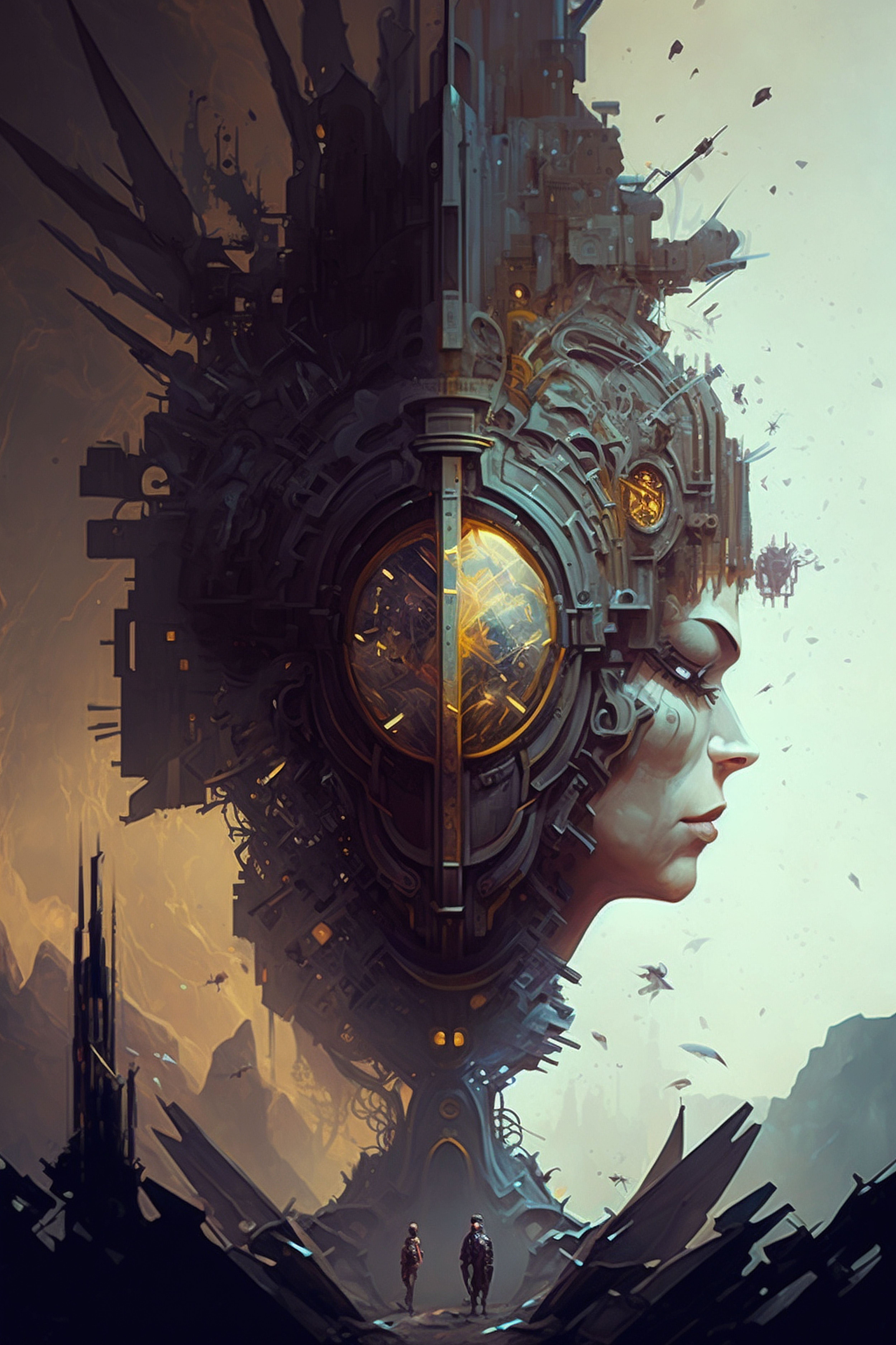 a digital art of a woman's face