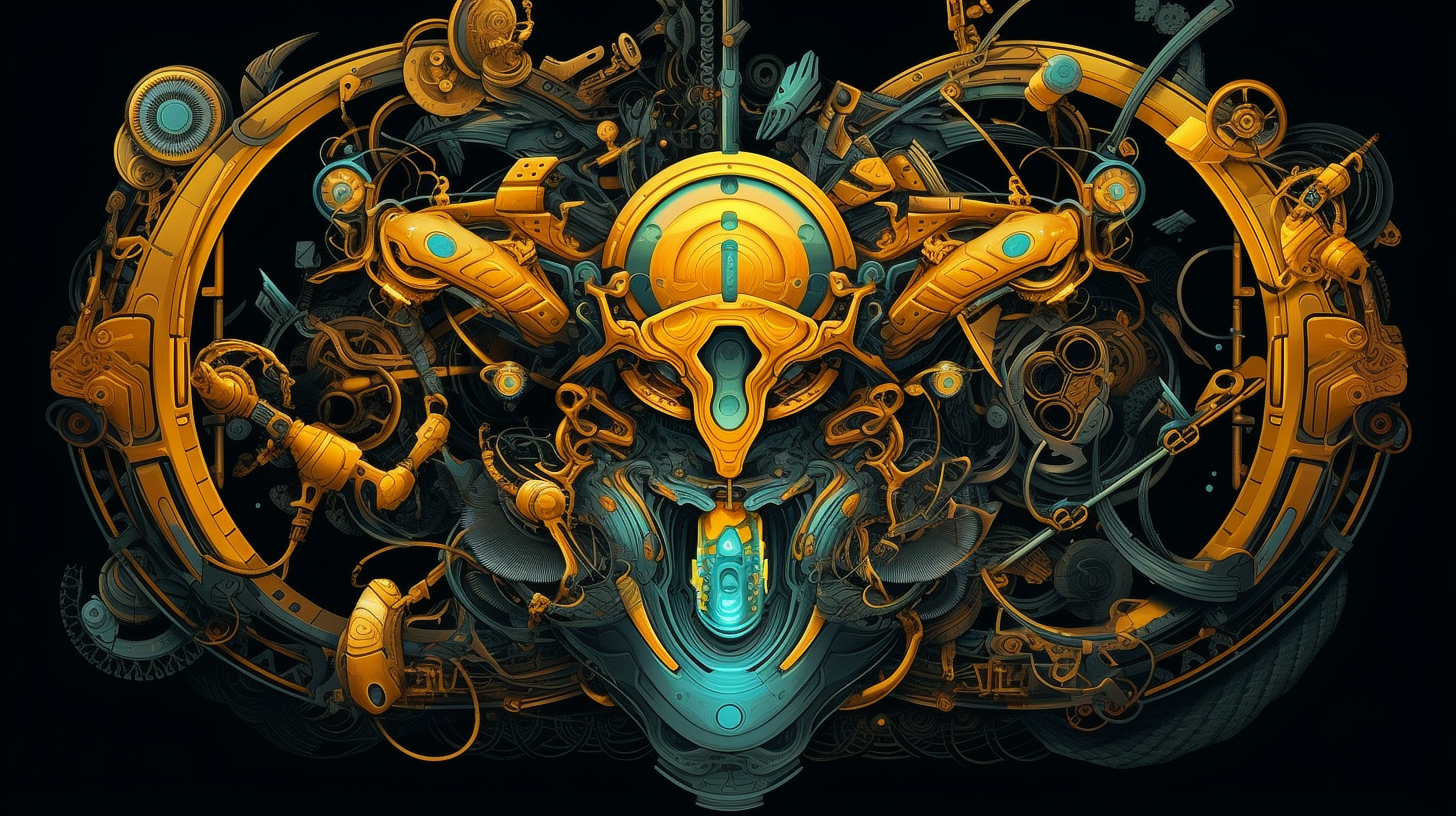 a yellow and blue machine