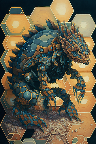 a painting of a lizard