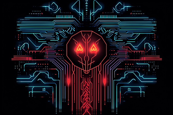 a digital art of a face with lines and lights