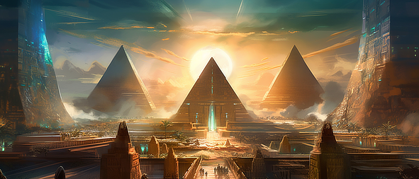 a pyramids in a desert