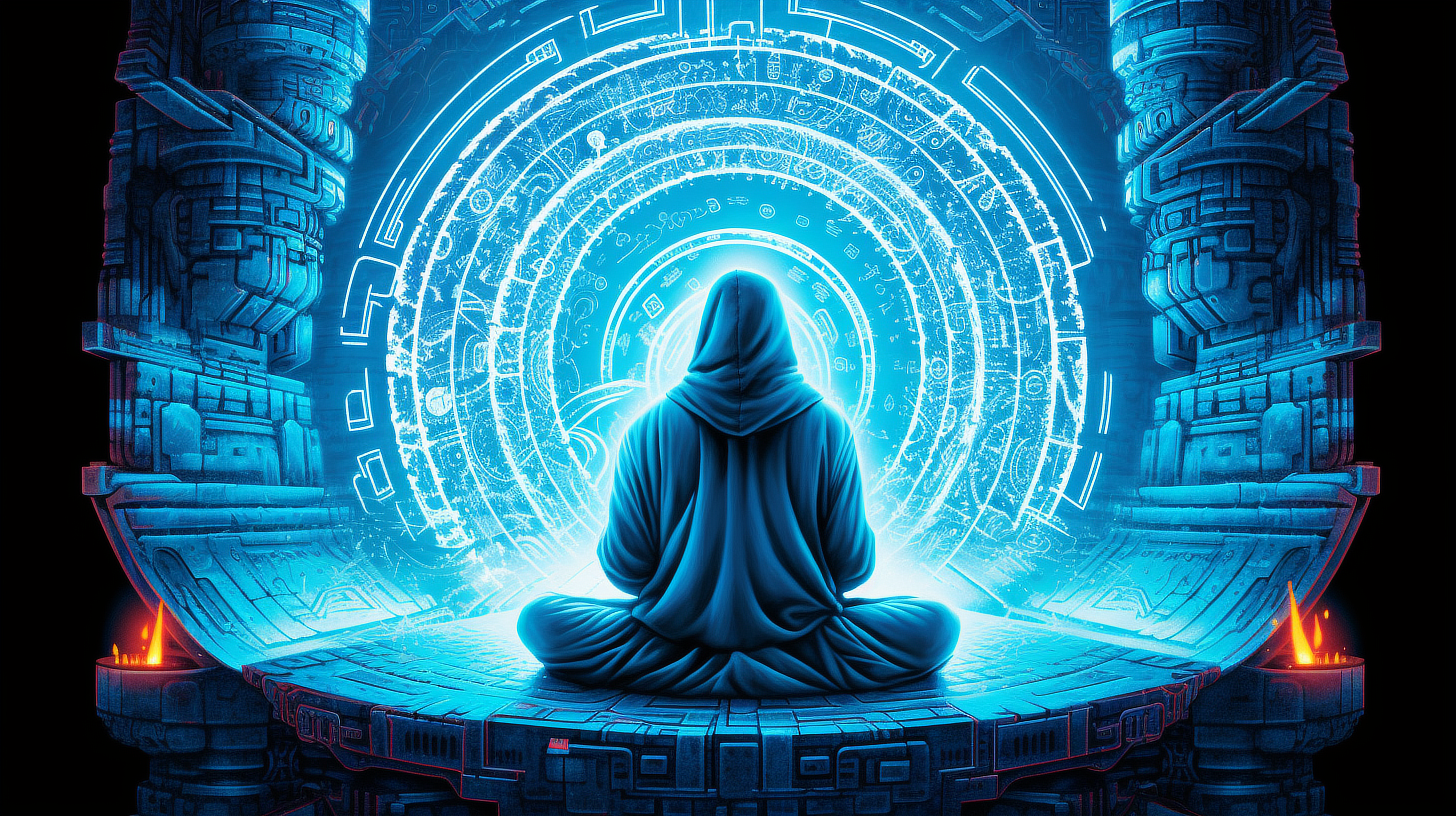 a person sitting in a circle