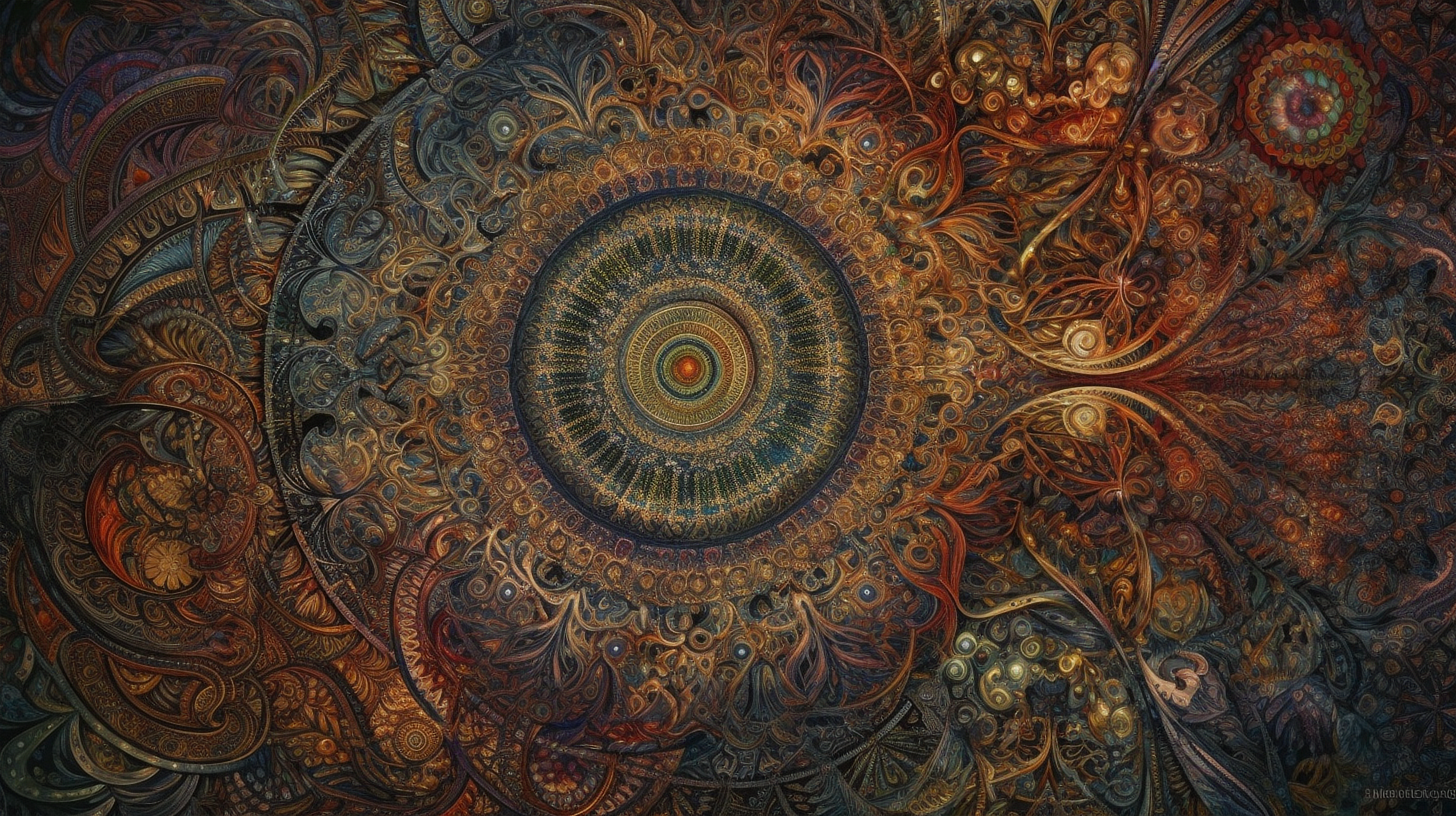 a colorful circular pattern with swirls