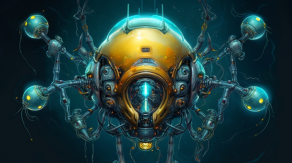 a yellow and blue robot